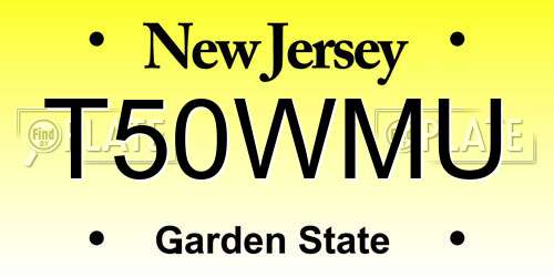 T50WMU New Jersey License Plate