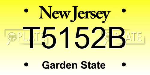 T5152B New Jersey License Plate