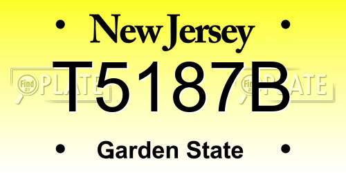 T5187B New Jersey License Plate