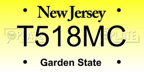 T518MC New Jersey License Plate