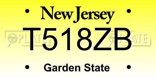T518ZB New Jersey License Plate