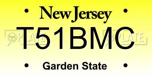 T51BMC New Jersey License Plate