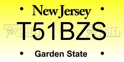 T51BZS New Jersey License Plate