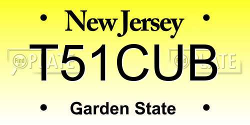 T51CUB New Jersey License Plate