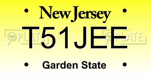 T51JEE New Jersey License Plate