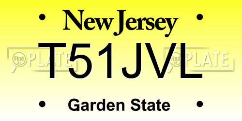 T51JVL New Jersey License Plate