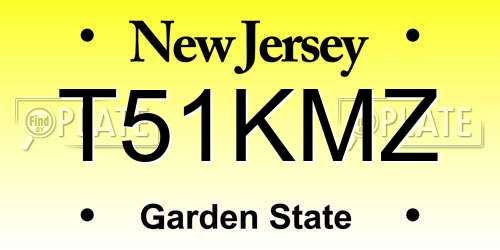 T51KMZ New Jersey License Plate