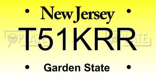 T51KRR New Jersey License Plate