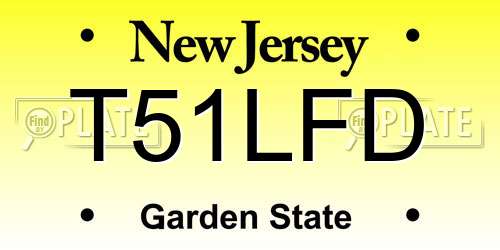 T51LFD New Jersey License Plate