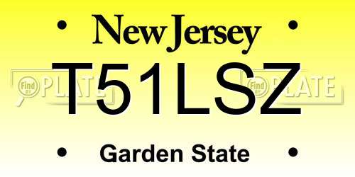 T51LSZ New Jersey License Plate