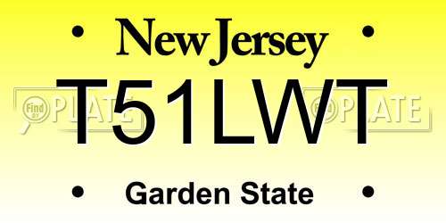 T51LWT New Jersey License Plate