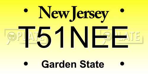 T51NEE New Jersey License Plate
