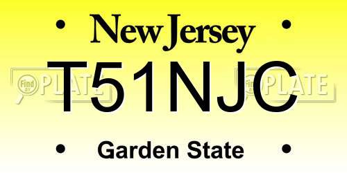 T51NJC New Jersey License Plate