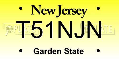 T51NJN New Jersey License Plate