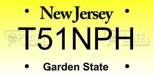 T51NPH New Jersey License Plate