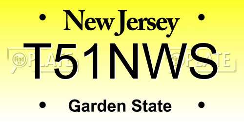 T51NWS New Jersey License Plate