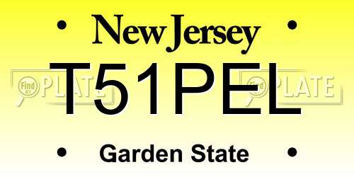 T51PEL New Jersey License Plate