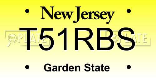 T51RBS New Jersey License Plate
