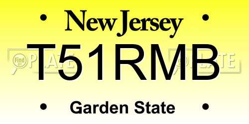 T51RMB New Jersey License Plate