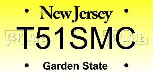 T51SMC New Jersey License Plate