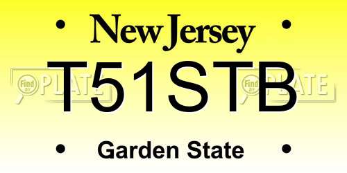 T51STB New Jersey License Plate