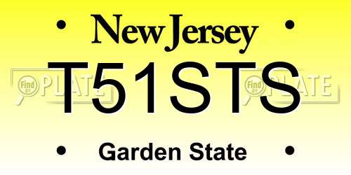 T51STS New Jersey License Plate