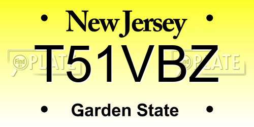 T51VBZ New Jersey License Plate