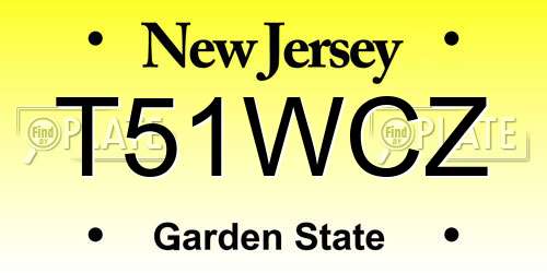 T51WCZ New Jersey License Plate