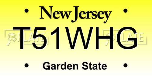 T51WHG New Jersey License Plate