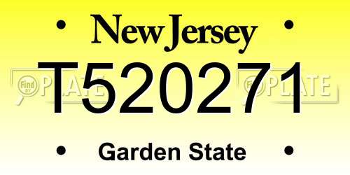 T520271 New Jersey License Plate