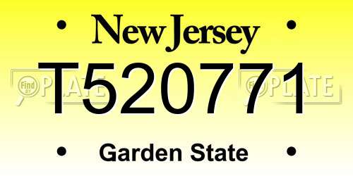 T520771 New Jersey License Plate