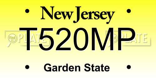 T520MP New Jersey License Plate