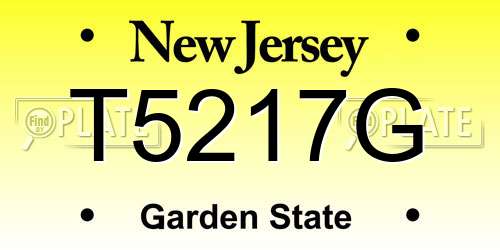 T5217G New Jersey License Plate