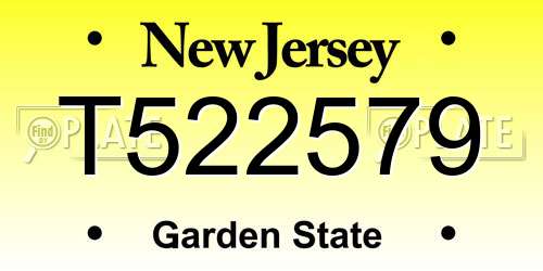 T522579 New Jersey License Plate