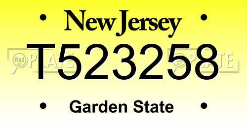 T523258 New Jersey License Plate
