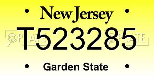 T523285 New Jersey License Plate
