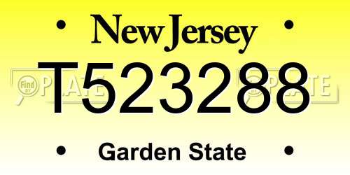 T523288 New Jersey License Plate