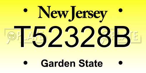 T52328B New Jersey License Plate