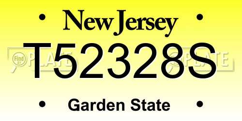 T52328S New Jersey License Plate