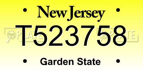 T523758 New Jersey License Plate