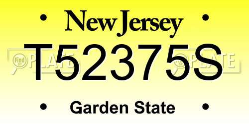 T52375S New Jersey License Plate