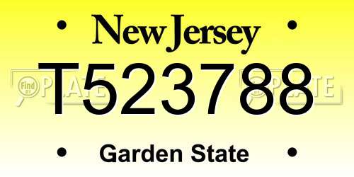 T523788 New Jersey License Plate