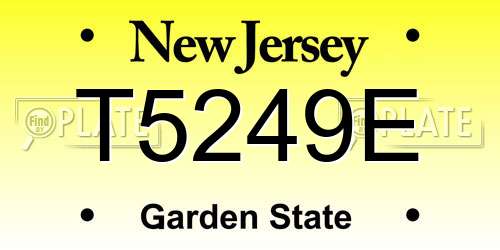 T5249E New Jersey License Plate