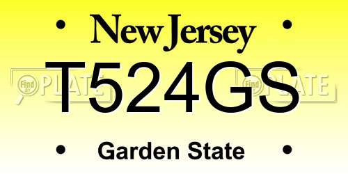 T524GS New Jersey License Plate