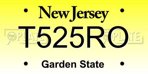 T525RO New Jersey License Plate
