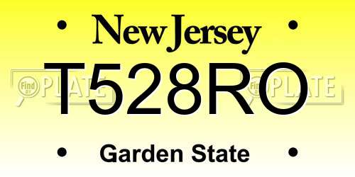 T528RO New Jersey License Plate
