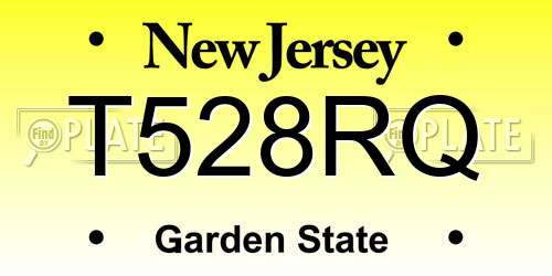 T528RQ New Jersey License Plate