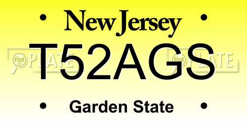 T52AGS New Jersey License Plate