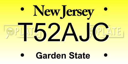 T52AJC New Jersey License Plate