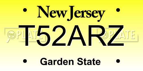 T52ARZ New Jersey License Plate